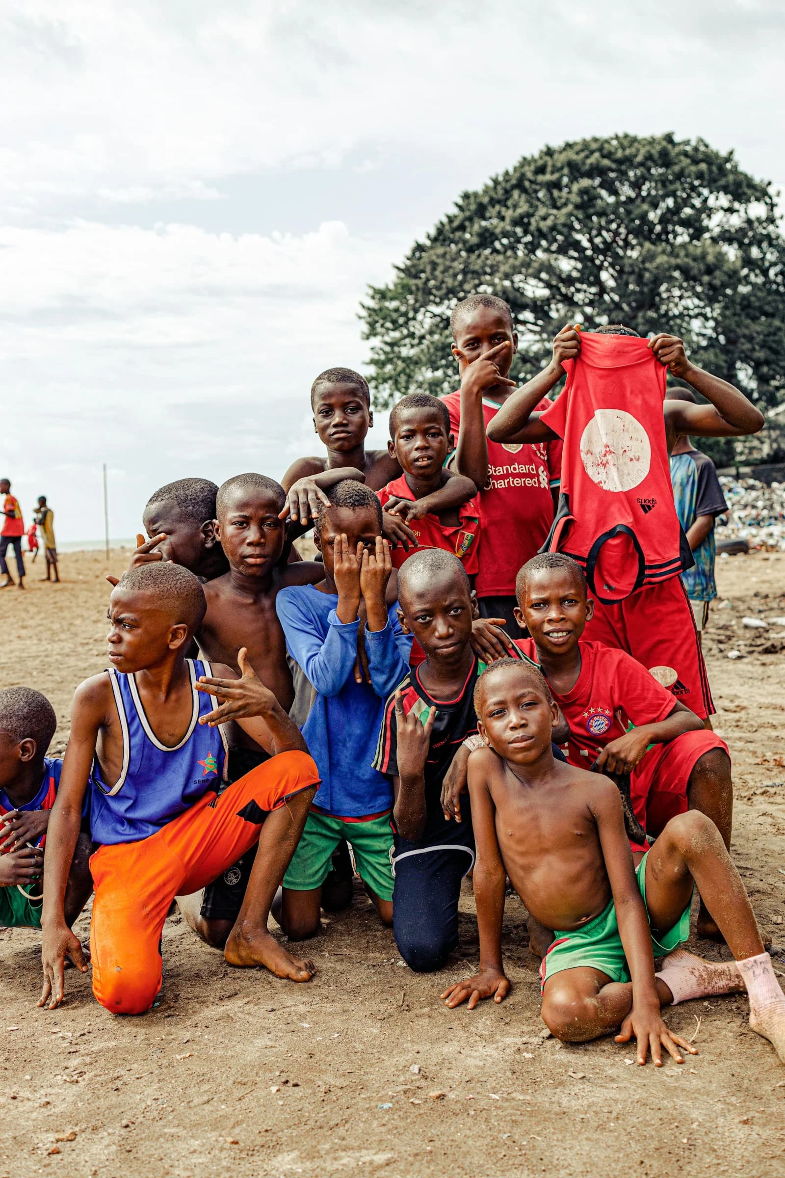 A group of young athletes together after a school competition